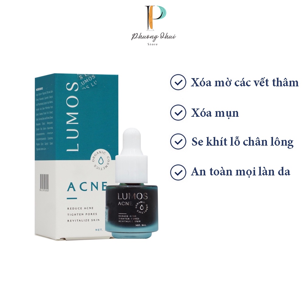 Serum Xóa Mụn Lumos 5ml Mẫu Mới Ngừa Thâm Dưỡng Trắng Da Ngăn Mụn Trở Lại