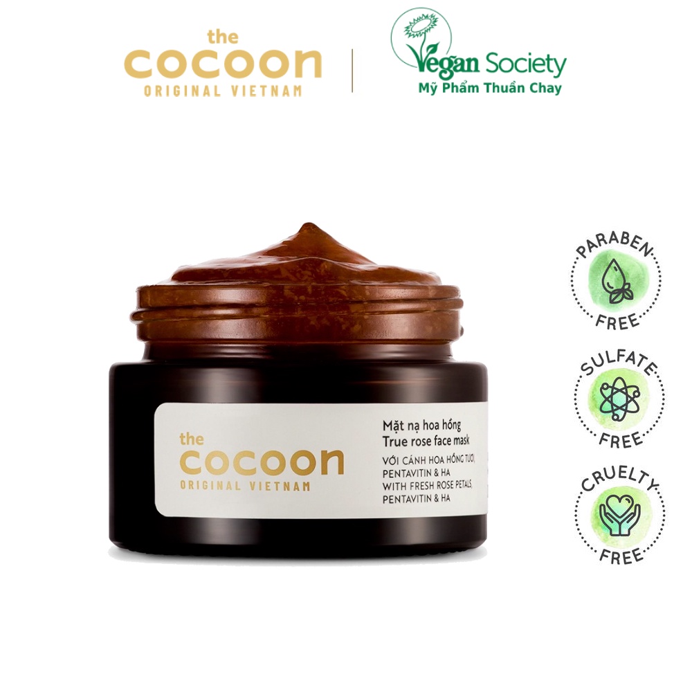 Mặt nạ hoa hồng cocoon 30ml (true rose face mask) - Vegan Society