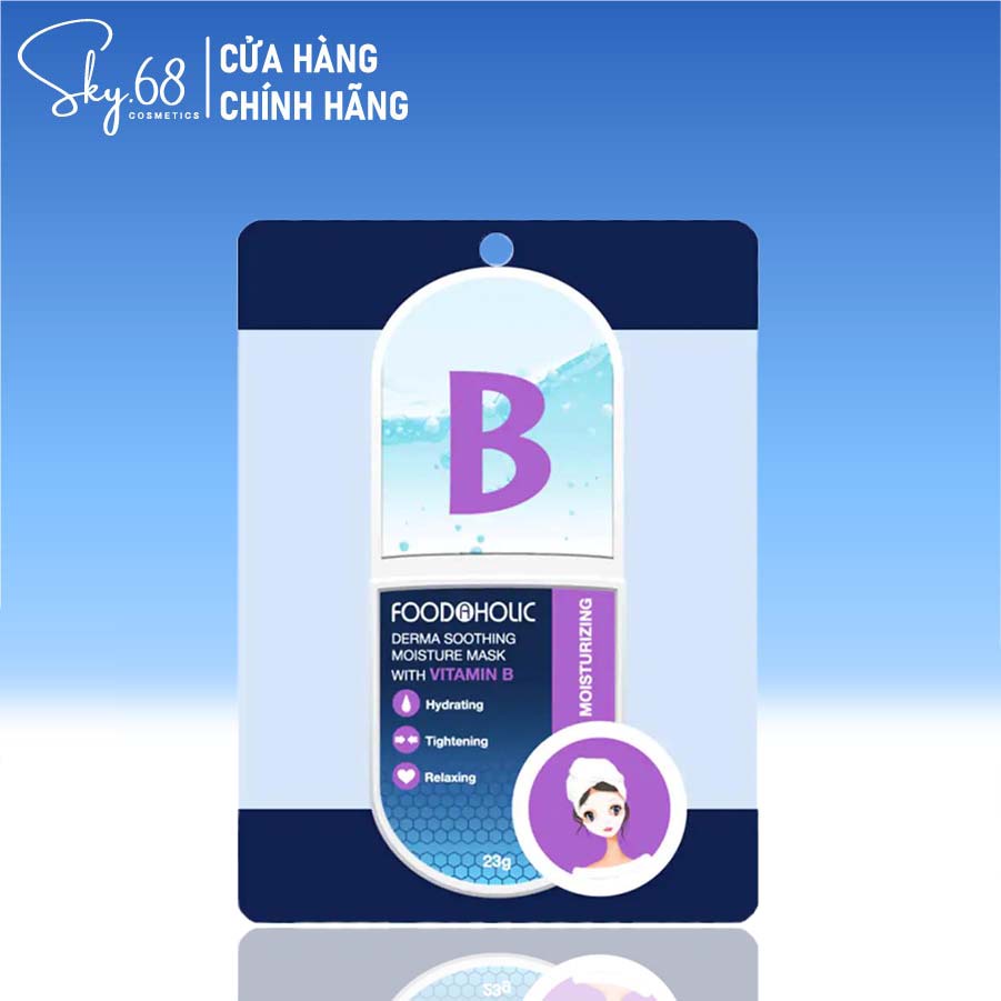 Mặt Nạ Dưỡng Ẩm Cung Cấp Dưỡng Chất Cho Da Chiết Xuất Vitamin B Foodaholic Derma Soothing Moisture Mask 23g