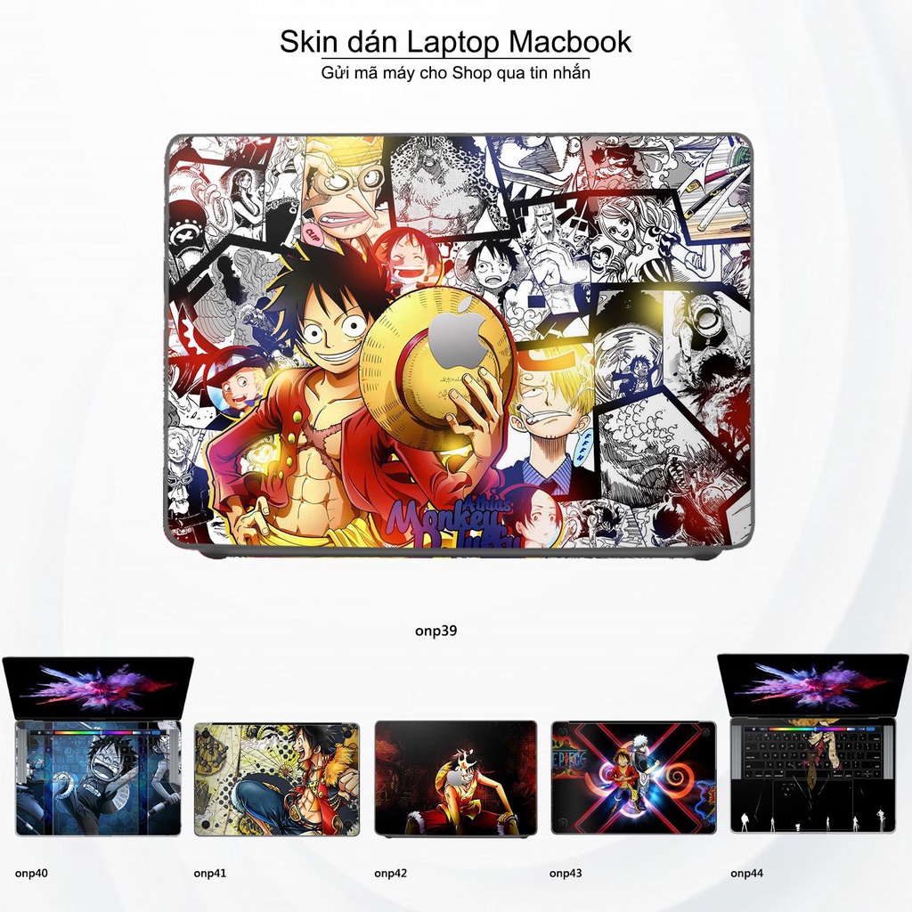 Skin dán Macbook mẫu One Piece (đã cắt sẵn, inbox mã máy cho shop)