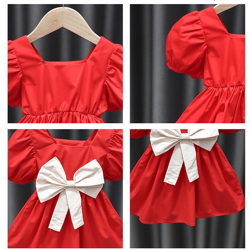 Đầm công chúa IQ ANGEL đính nơ cho bé gái