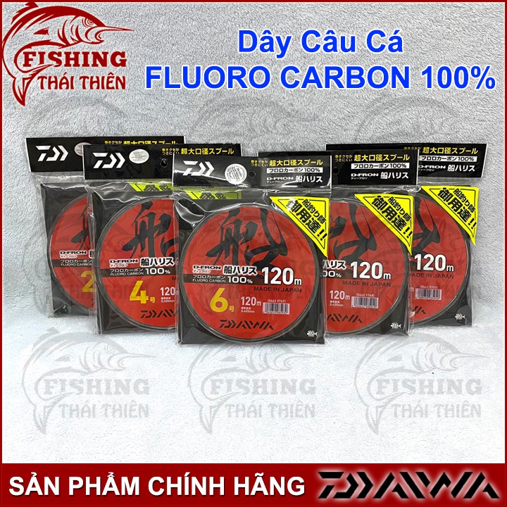 Dây Cước Câu Cá Daiwa D-Fron Fune Harisu Fluoro Carbon 100% Cuộn 120m