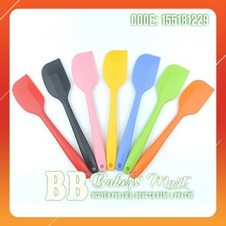 1 MÀU NHỎ 21cm - CÂY PHỚI VÉT Spatula dẹt trộn bột silicone đúc liền 1 MÀU (GIAO MÀU SẮC NGẪU NHIÊN)