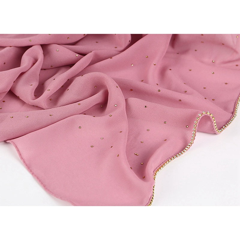 Khăn choàng chiffon đính đá ngọc trai nhân tạo phong cách Hồi giáo | BigBuy360 - bigbuy360.vn