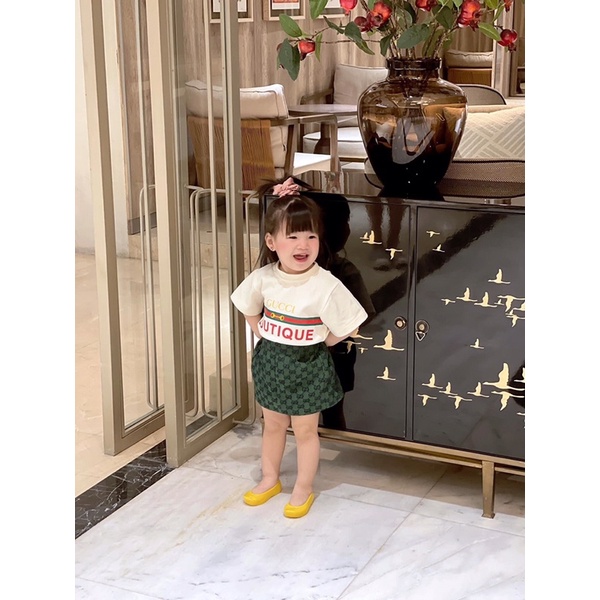 Áo thun tay lỡ gucci boutique cho bé , áo thun unisex trẻ em , Kid_genZ