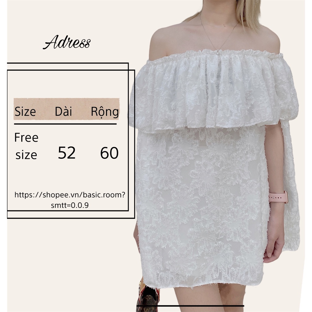 Áo trễ vai tay bồng siêu xinh hàng cao cấp tơ hoa, áo hở vai thiết kế nữ phối vạt bèo Basic.room-Hàng chất lượng cao | BigBuy360 - bigbuy360.vn