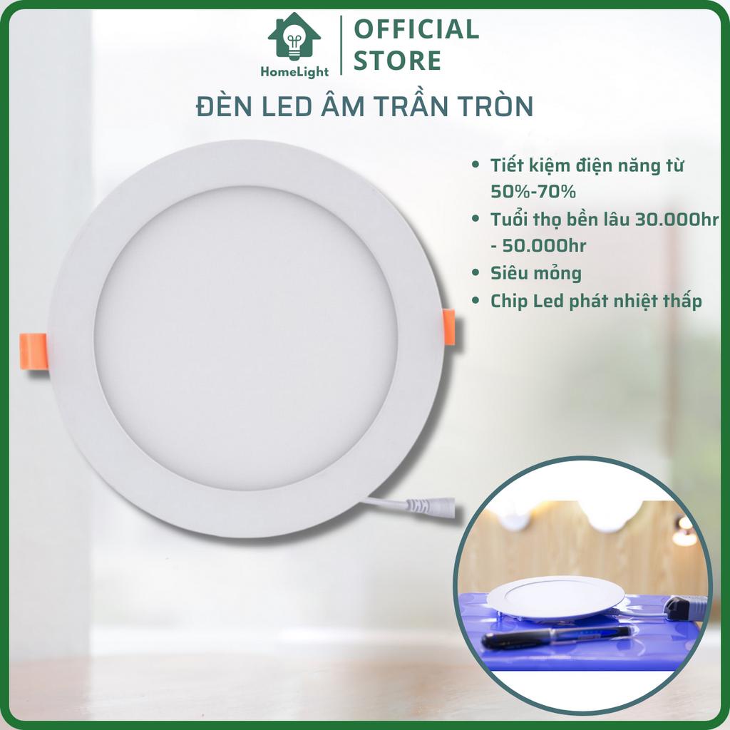 Đèn Led Âm Trần Tròn Siêu Mỏng 6W, 9W, 12W, 18W Ánh Sáng Trắng Vàng - Bảo hành 12 tháng