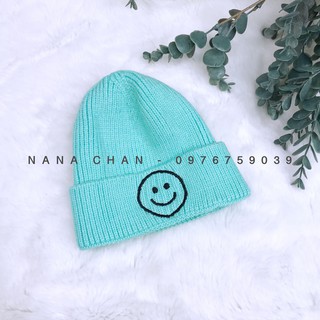[M021] Mũ len mặt cười mẫu 1 1T-5T
