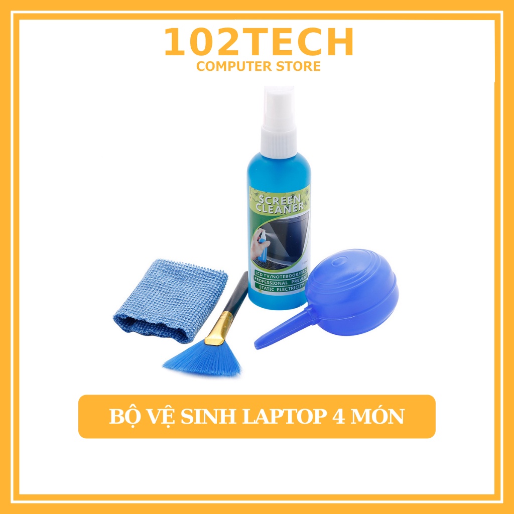 Bộ vệ sinh laptop giá rẻ gồm 4 món dụng cụ lau chùi laptop chuyên dụng