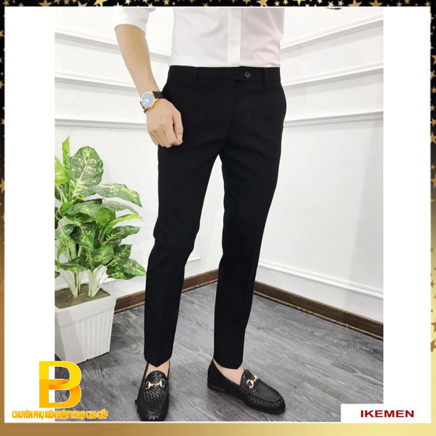 (VIDEO THẬT ) Quần Âu Nam Ikemen Côn Ống Dáng Ôm Vải Co Giãn Nhẹ QA01