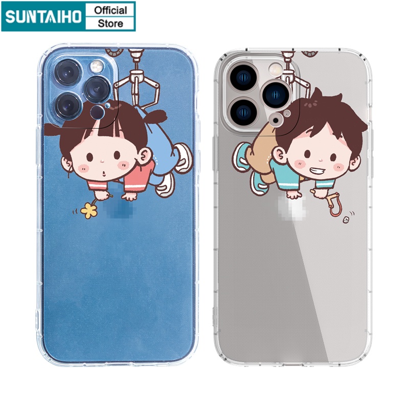 Ốp lưng iphone Ốp điện thoại Suntaiho TPU mềm họa tiết búp bê bé trai bé gái thích hợp cho IPhone 13 12 11 Pro Max X XsMax XR 8 7