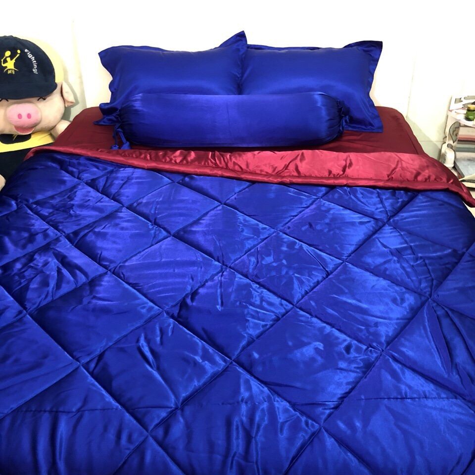 Bộ Ga phi phối thường KO Mền/Chăn (chân nệm dưới 15cm) 1m6/1m8 màu 89/11. Bộ ra phi bóng. Bộ drap phi bóng.