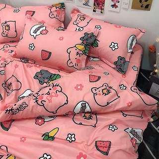 Bộ ga gối poly cotton mẫu Chuột Hamter