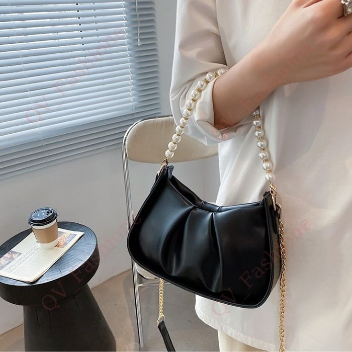 Túi xách nữ phối quai ngọc siêu đẹp, Túi đeo chéo mini đi chơi đi làm - QV Fashion
