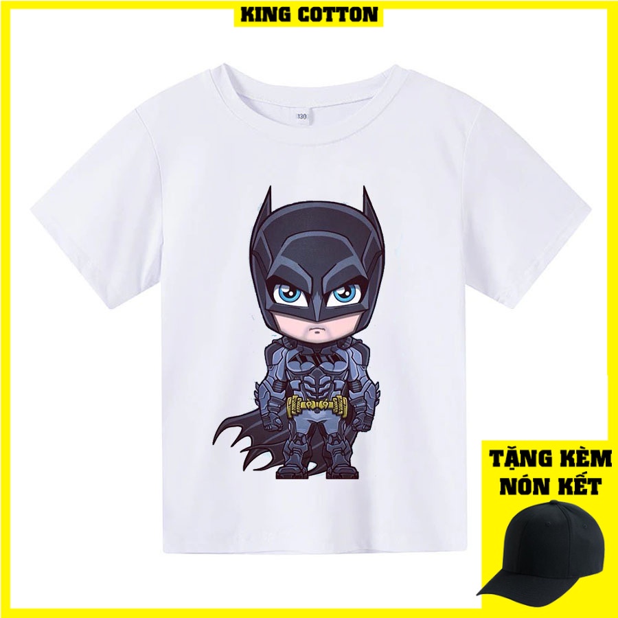 Áo thun cho bé batman chibi 4 màu Có size người lớn, King Cotton