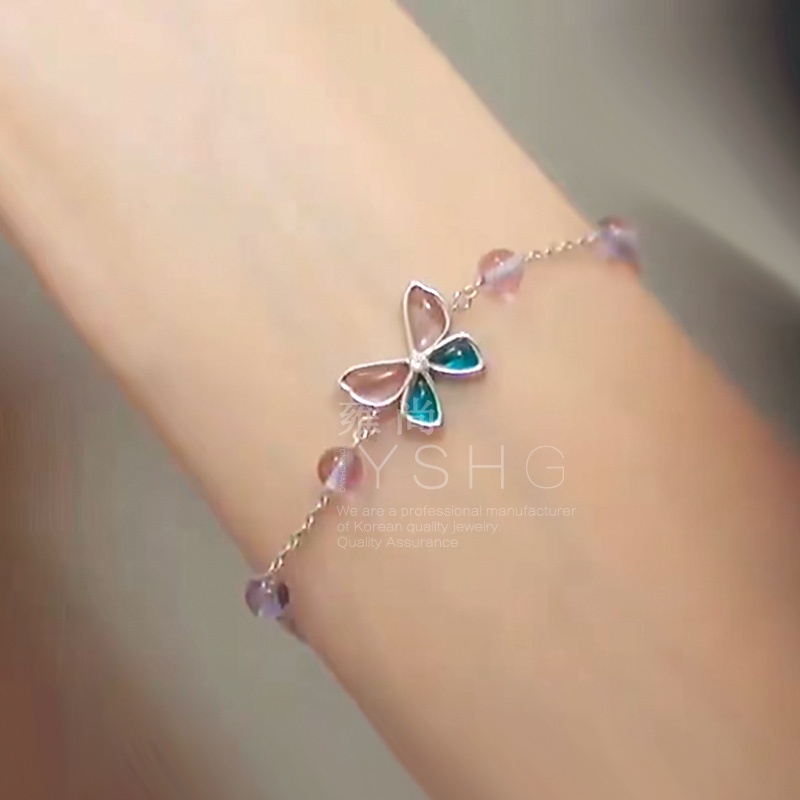 - (ORDER)Vòng tay lắc tay nữ bạc giá rẻ đẹp phong cách Hàn Quốc Yu Na Bi phim Nevertheless diễn viên Han So Hee-