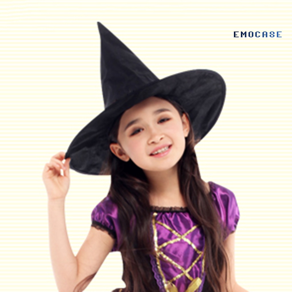 Mũ Phù Thủy Màu Đen Cá Tính Sáng Tạo Dành Cho Tiệc Halloween