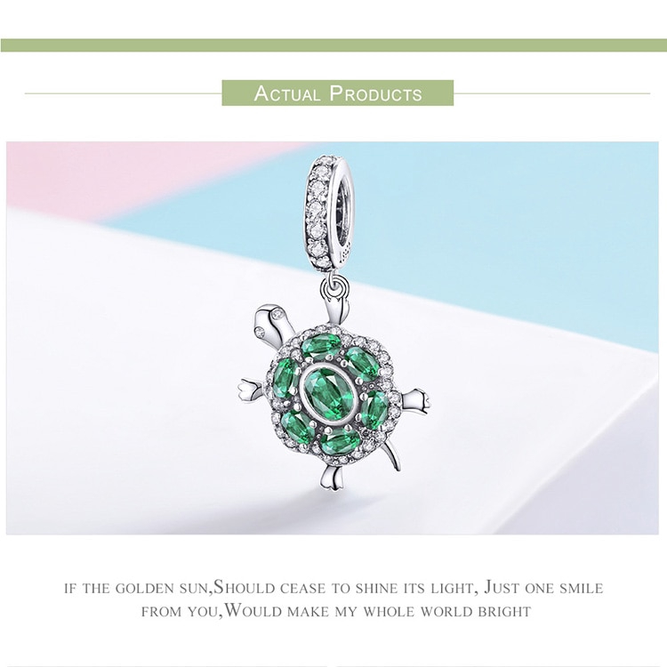 Hạt Trang Sức Bamoer Scc1017 bạc 925 Hình Chú Rùa Xinh Xắn