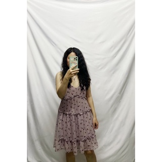 Đầm voan hoa 2 dây