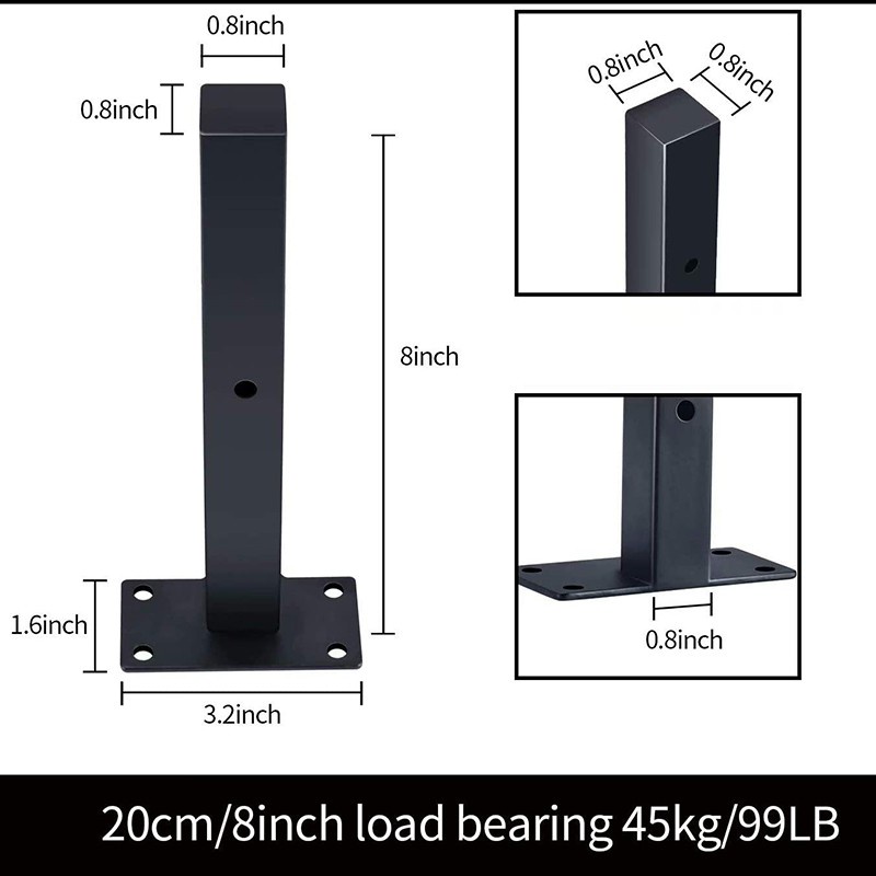 Shelf Brackets 8 Inch Black, Steel Floating Wall Shelf Bracket 4 Pack