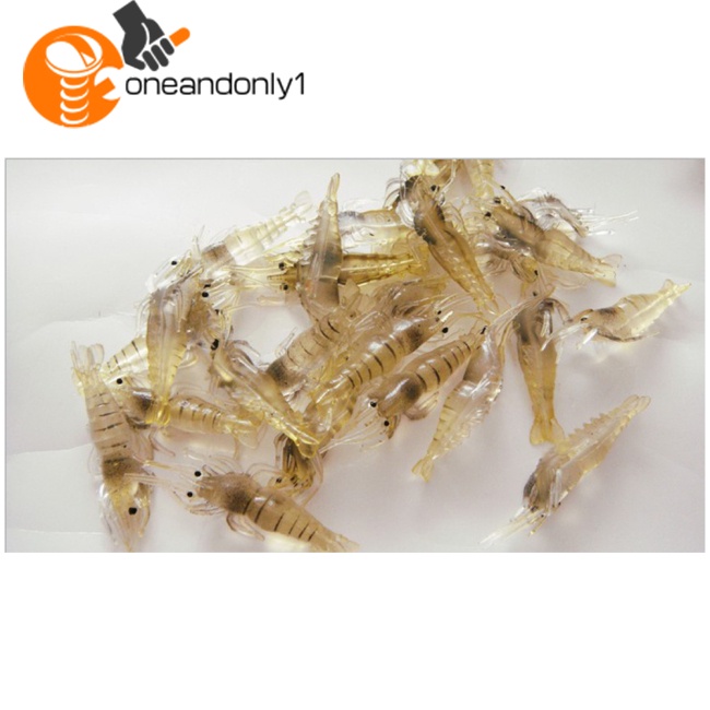 Mồi Câu Cá Giả Hình Tôm Mềm 4cm Phát Sáng Trong Tối Kèm Móc Tiện Dụng