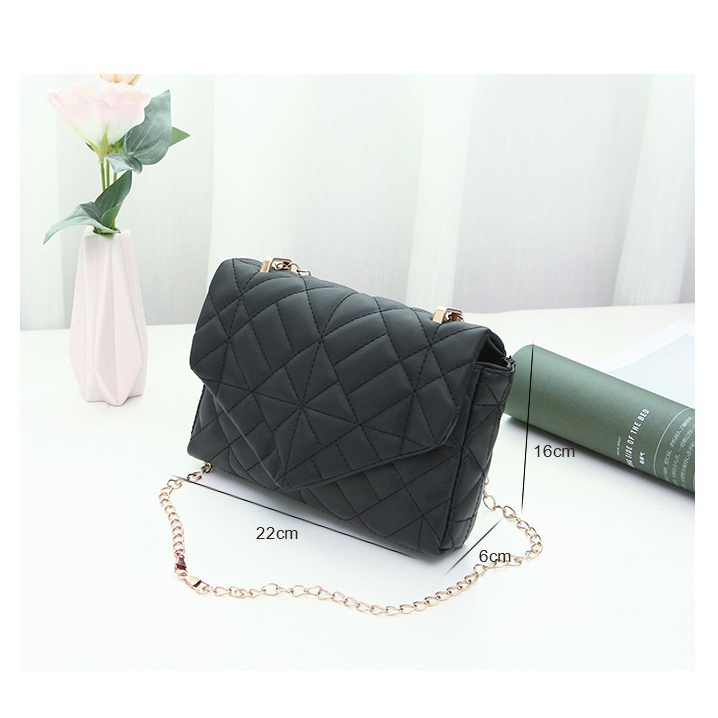 Túi Đeo Vai Hình Vuông Cỡ Nhỏ Thêu Họa Tiết Kẻ Sọc Đính Đá Có Khóa Gài Thời Trang 2022 Cho Nữ