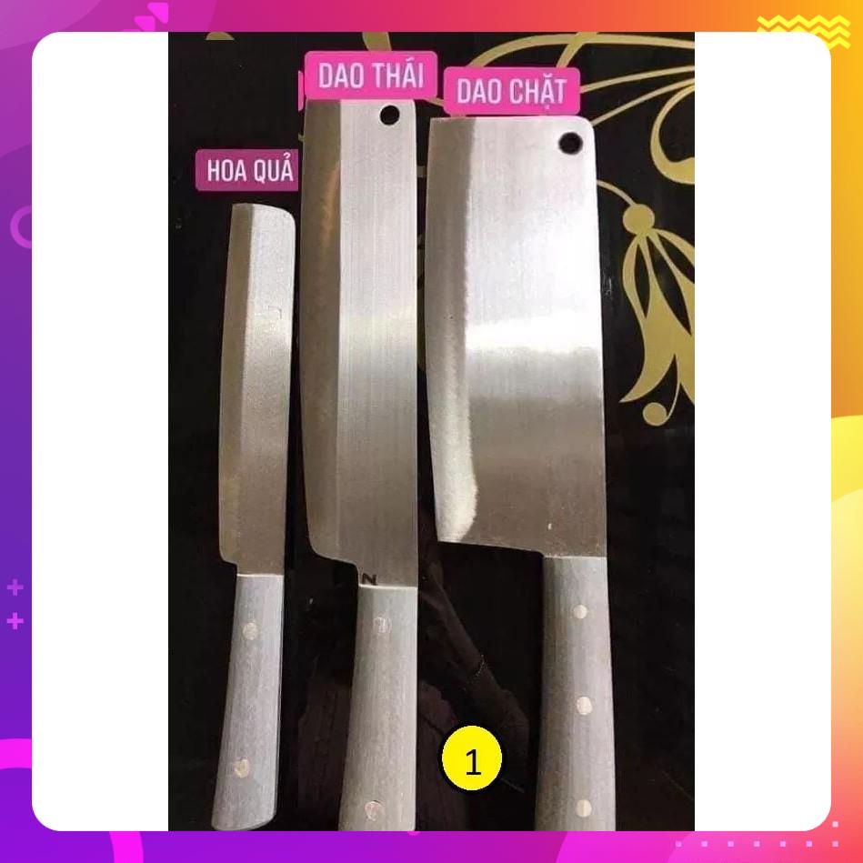 Bộ 3 dao nhà bếp (chặt xương, thái thịt siêu sắc,gọt hoa quả ) - Không rỉ