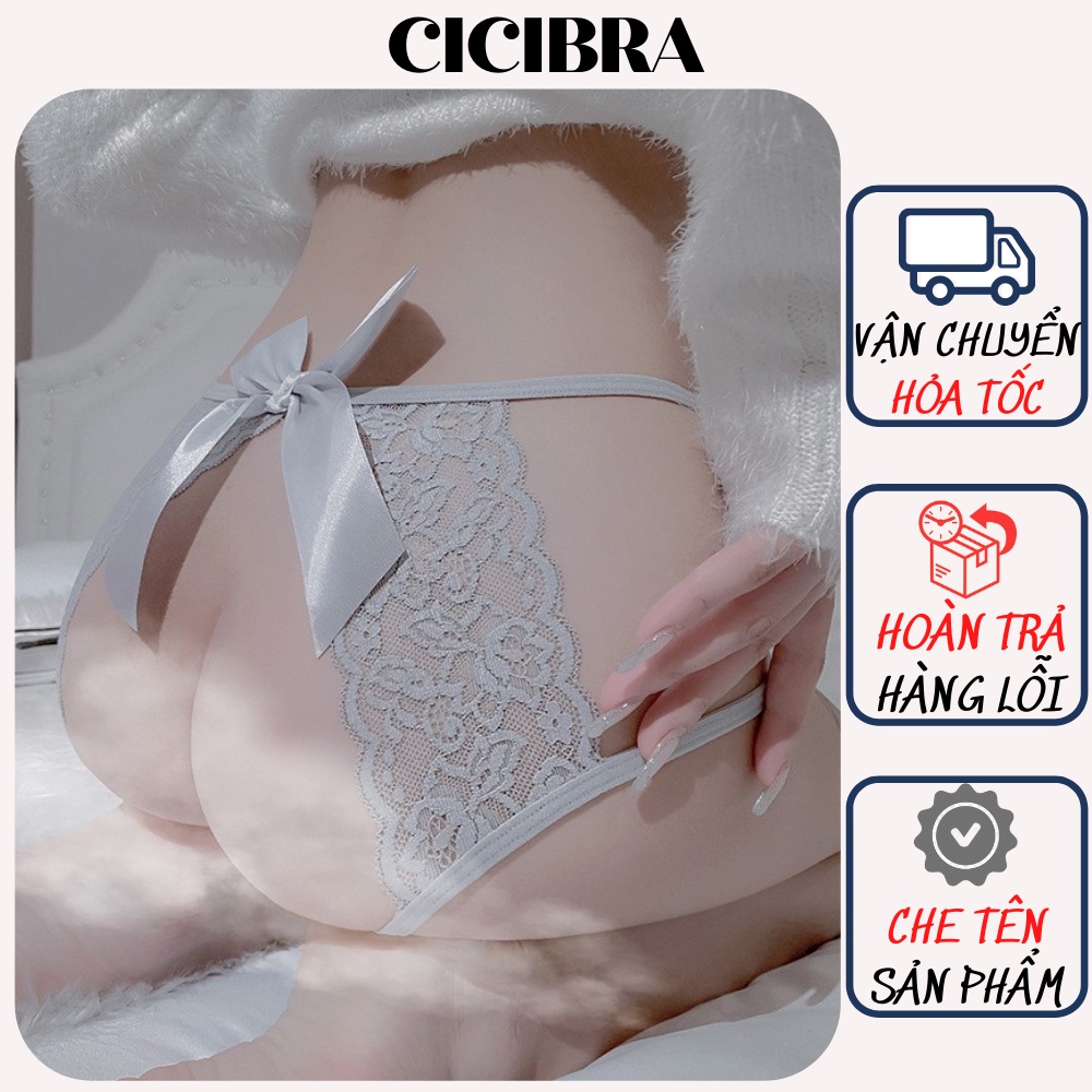 Quần lót ren nơ không đáy gợi cảm sexy mềm mại thoải mái Cici Bra - QL56