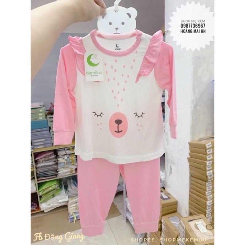 Bộ dài tay vải bamboo cho bé mặc điều hoà