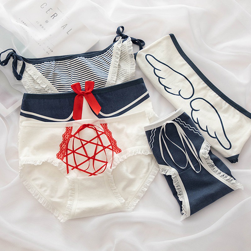 Quần lót cotton lưng vừa phối màu thời trang cho nữ