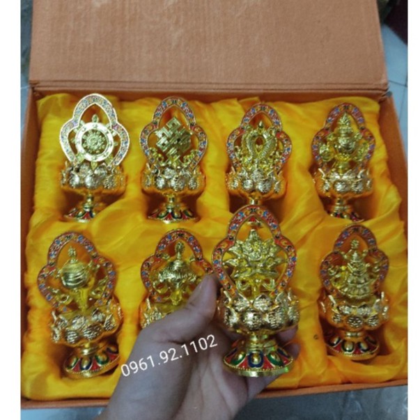 bộ 8 món cát tường mật tông tây tạng màu đỏ hàng y hình shop chụp