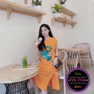 Váy cá sấu tay hến dáng dài