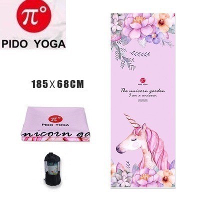 Khăn yoga PIDO họa tiết 3D có góc cố định thảm ( Tặng Túi)