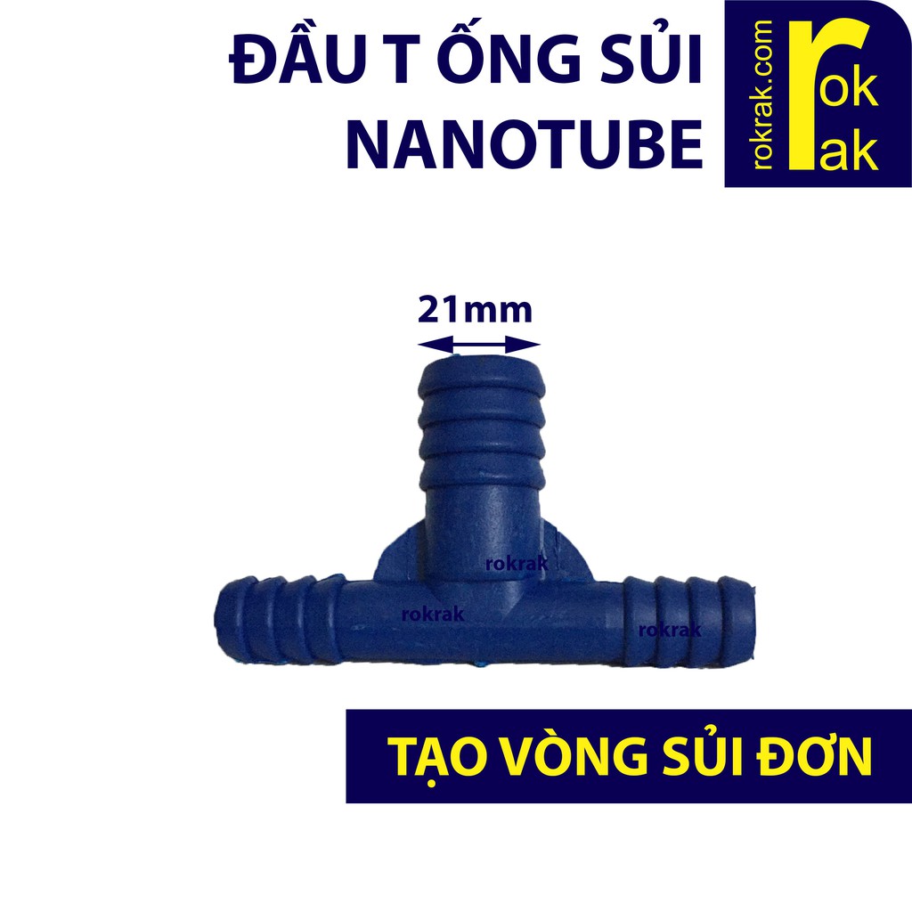 Đầu T 21 chia 2 tạo vòng sủi oxy hồ cá cho ống sủi nano tube