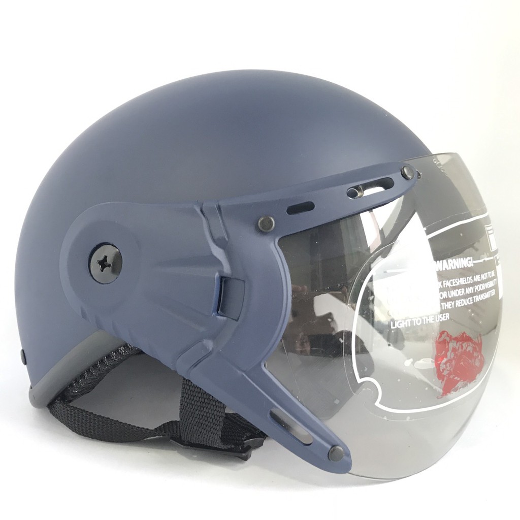 Mũ bảo hiểm nửa đầu có kính - siêu đẹp - VS105K - Xanh than nhám - Vòng đầu 56-58cm - Nón bảo hiểm 1/2 đầu V&amp;S Helmet