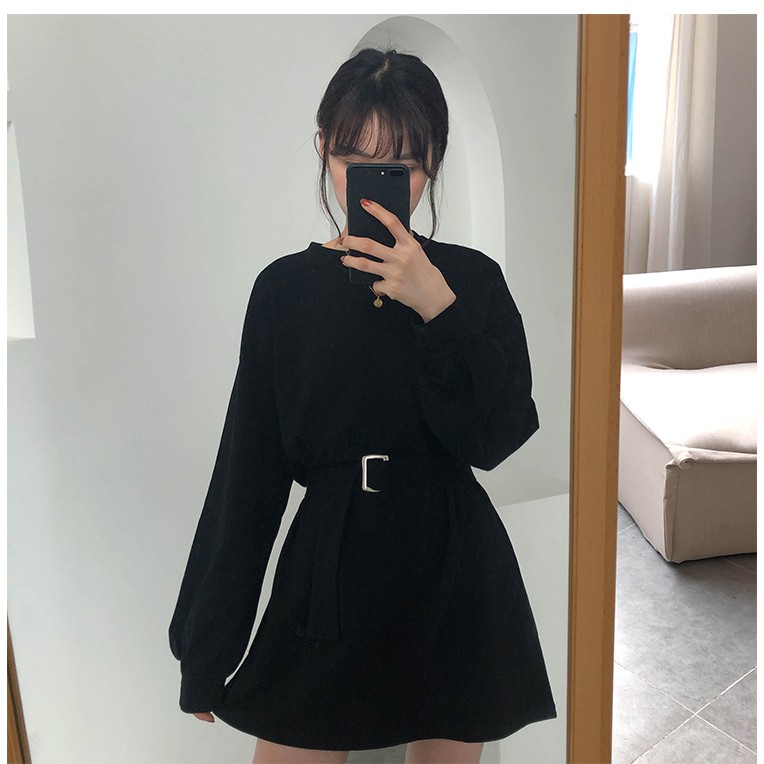 [ Mã FAMAYWA2 giảm 10K đơn 50K] [SIÊU RẺ Váy thun tay bo + thắt lưng uzzlang | BigBuy360 - bigbuy360.vn