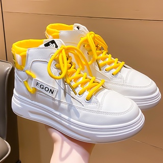 Giày cao cổ nữ Albino Store, giầy thể thao nữ cổ cao, giày ulzzang, giầy Sneaker màu trắng đen, sneakers, độn đế K6620
