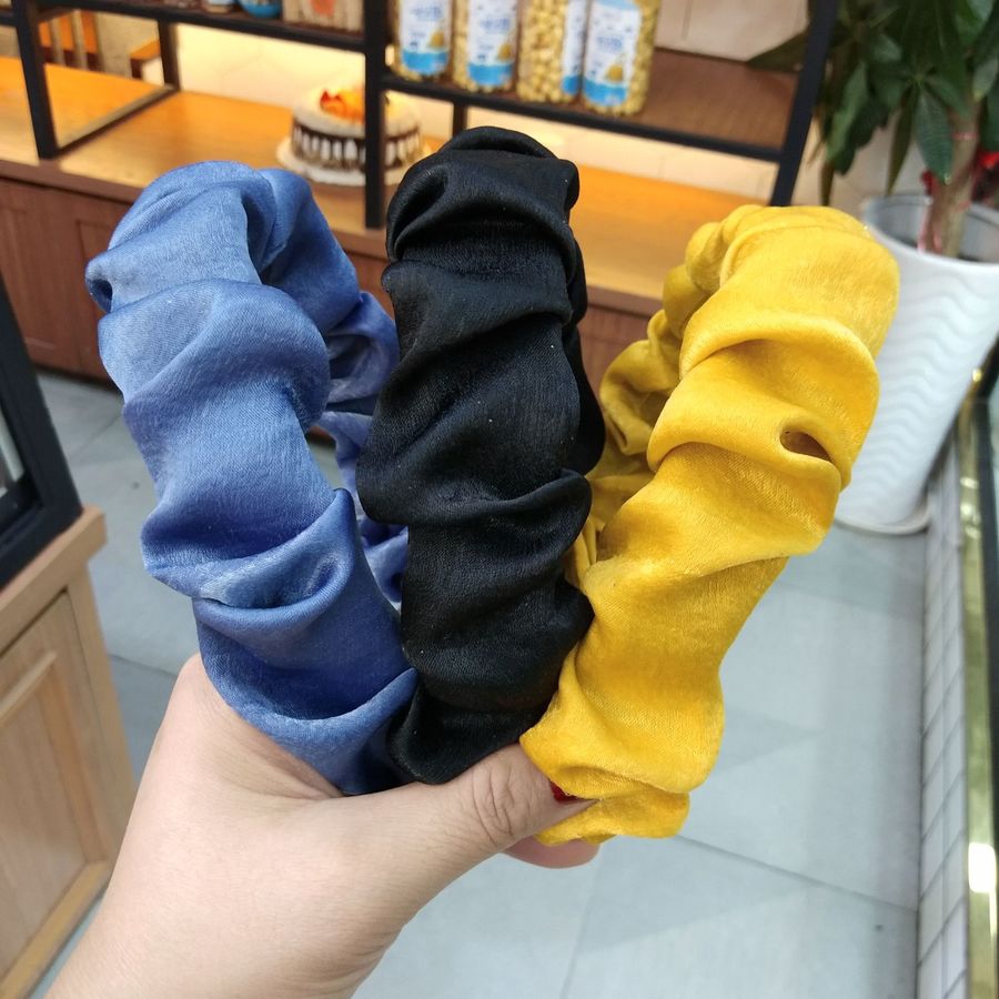 Băng đô vải nhung màu trơn phong cách thời trang Hàn
