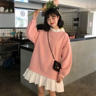 Áo pha váy nỉ bông