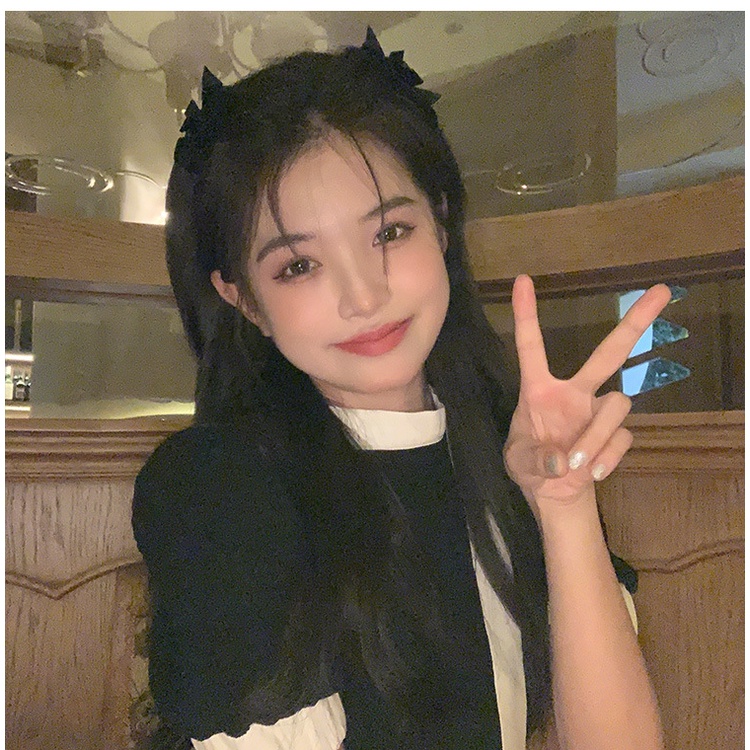 1 Chiếc Kẹp Tóc Nhung Đen Tiểu Thư | Cài Đầu Công Chúa