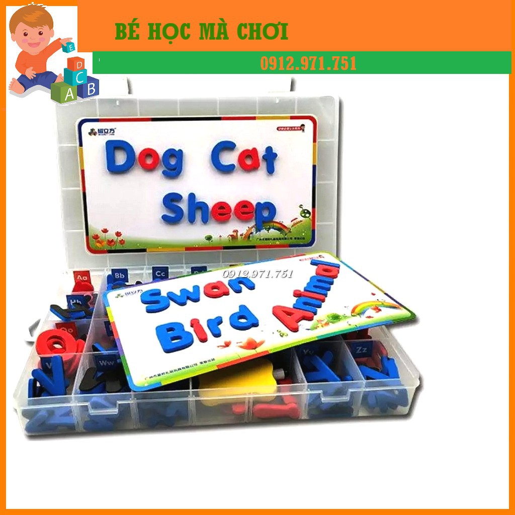 Bộ hộp 238 chữ cái ghép vần ghép từ có từ tính nam châm Magnetic Letters BOX - Giáo cụ Montessori