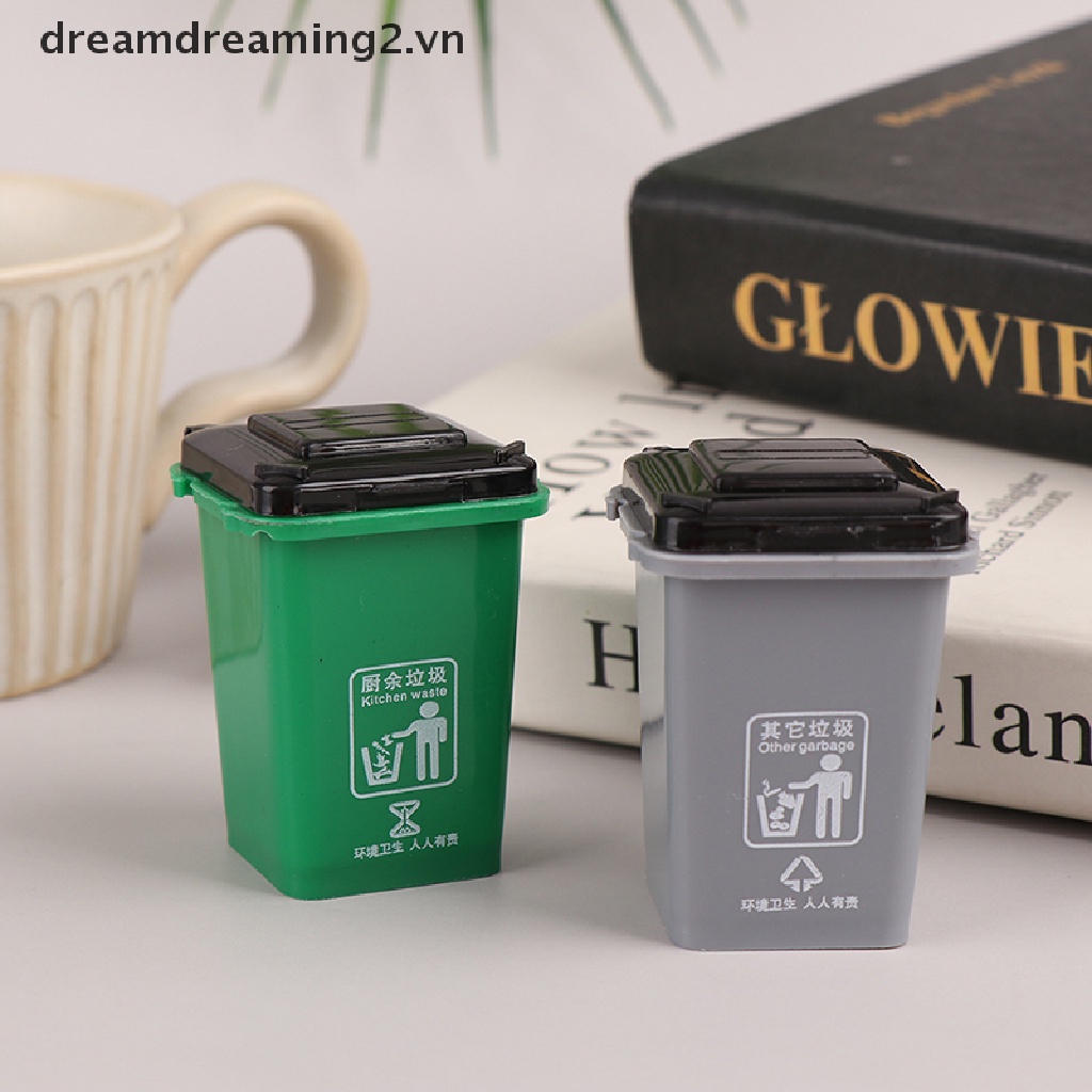 Thùng rác mini tỉ lệ 1:12 xinh xắn dành cho trang trí nhà búp bê