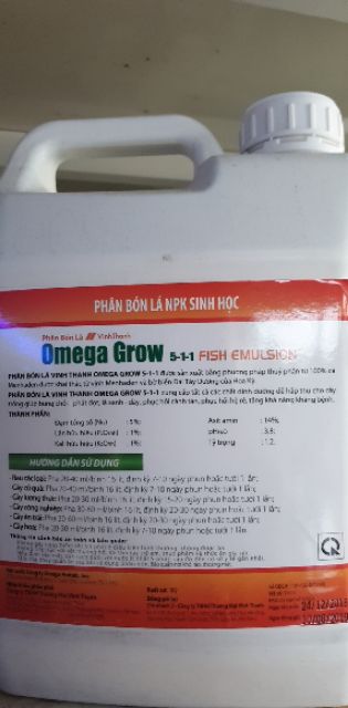 Phân cá sinh học nhập khẩu từ Mỹ Omega grow . Can 5 lít