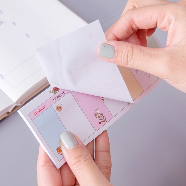 Giấy Note Thời Khoá Biểu - Giấy Ghi Chú Lịch Trình Trong Tuần
