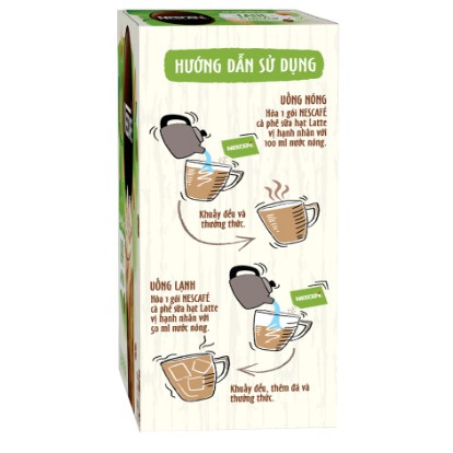 Cà phê hòa tan NESCAFÉ Latte Sữa Hạt Vị Hạnh Nhân (Hộp 10 gói x 24g)