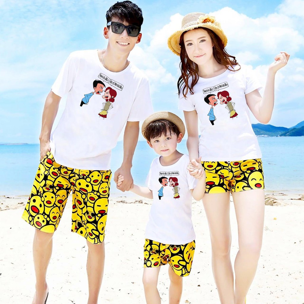 Áo thun gia đình đẹp in papa và mama dễ thương cao cấp