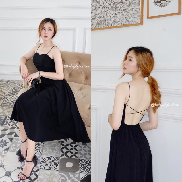 Đầm hở lưng dáng dài | BigBuy360 - bigbuy360.vn