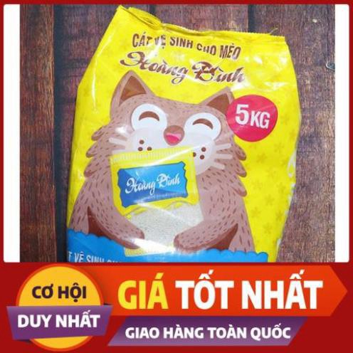 [Siêu Rẻ] Cát vệ sinh cho mèo giá rẻ Hoàng Đình không mùi 5kg.