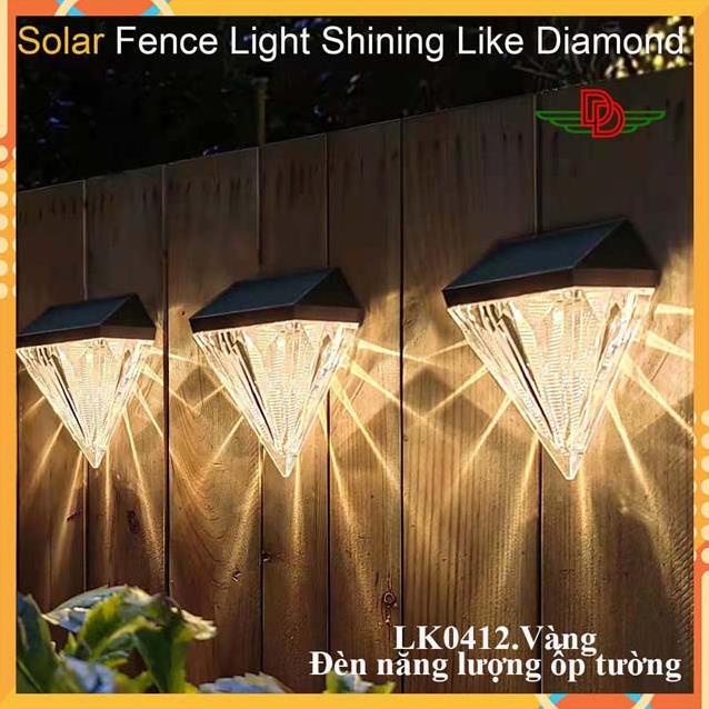 Combo 2 Đèn LED Treo Tường Hình kim cương Năng Lượng Mặt Trời lk0412