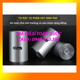 TÚI ĐỰNG RÁC TỰ PHÂN HỦY BẢO VỆ MÔI TRƯỜNG CUỘN 110 CÁI [LẺ 1 CUỘN] [ CUÔN TÚI ĐỰNG RÁC 110C MÀU BẠC ]